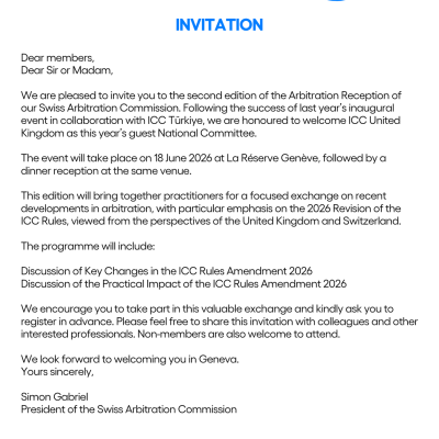 Invitation to the Arbitration Reception and Program