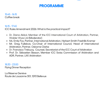Invitation to the Arbitration Reception and Program